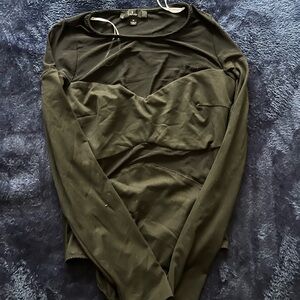 Lulu's Elegant Black Mesh Top